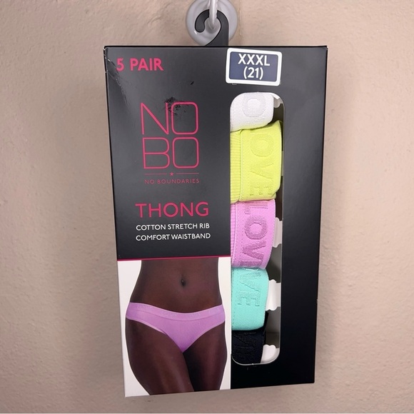 NEW Size 21 Juniors Thong Set Of 5 Panties Underwear XXXL Multicolor Colorful - Picture 8 of 12
